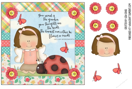 Garden Fairy Square Card 1