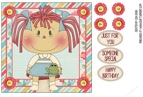 Raggedy Ann Square Card 1