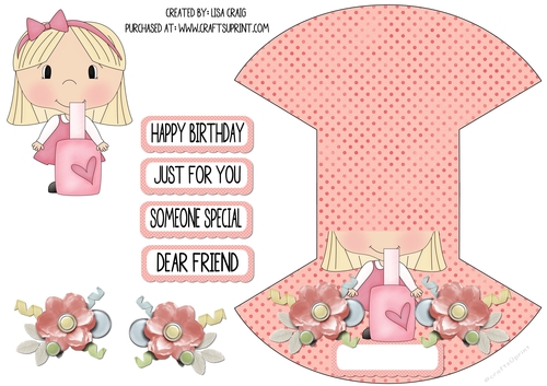Make Up Girl Wobble Card 1
