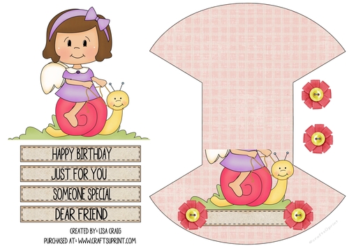 Snail Fairy Wobble Card 1
