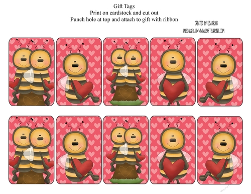 Love Bees Tags Sheet 1