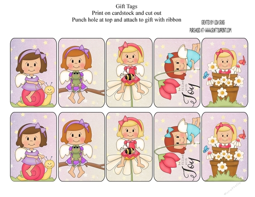 Garden Fairies Tags Sheet 2