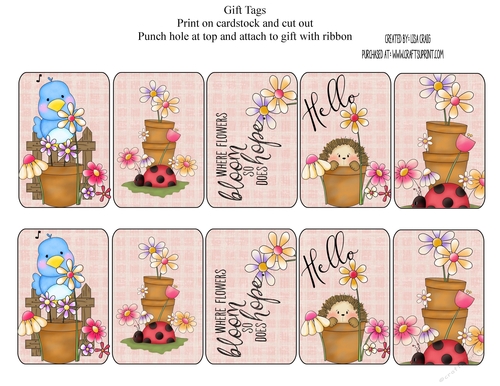 Flowers Tags Sheet 1