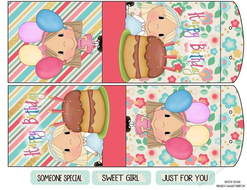 Birthday Girl Tent Cards 2