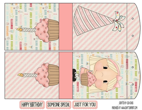 Happy Birthday Girl Tent Card