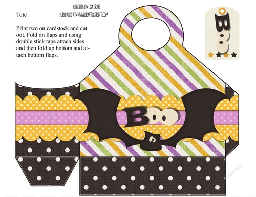 Boo Bat Tote Printable Bag