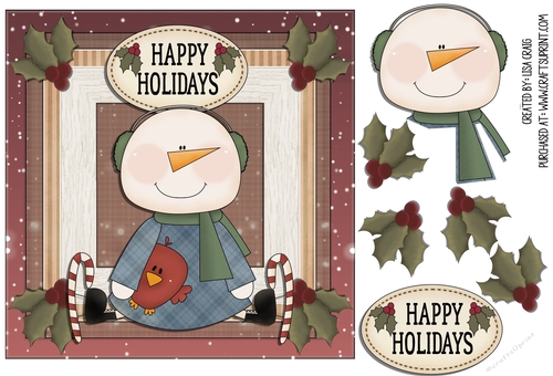 Happy Holidays Square Quick Card 1