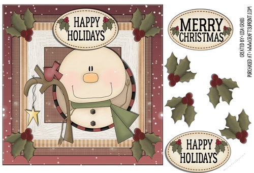 Happy Holidays Square Quick Card 7