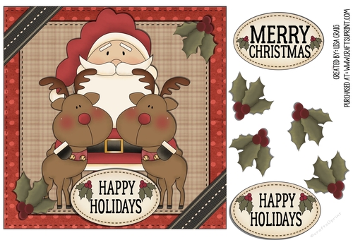 Happy Holidays Square Quick Card 9