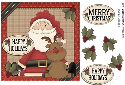Happy Holidays Square Quick Card 10