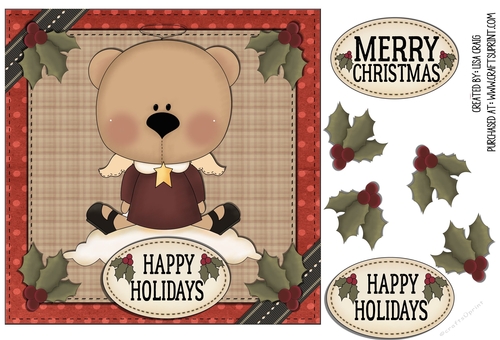 Happy Holidays Square Quick Card 11
