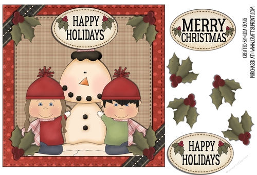 Happy Holidays Square Quick Card 12
