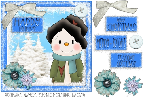 Winter Square Snowman Card 1
