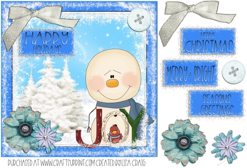Winter Square Snowman Card 2