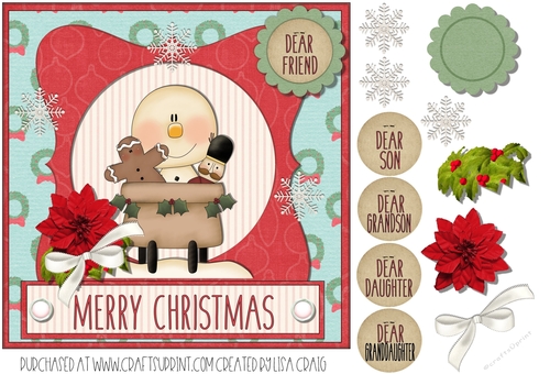 Winter Square Snowman Card 5
