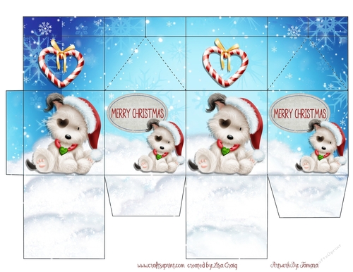 Christmas Puppies Milk Carton 2