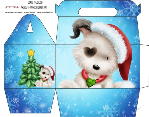 Christmas Puppies Gable Box 1