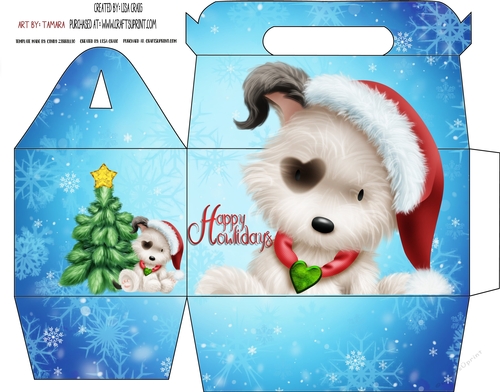 Christmas Puppies Gable Box 2