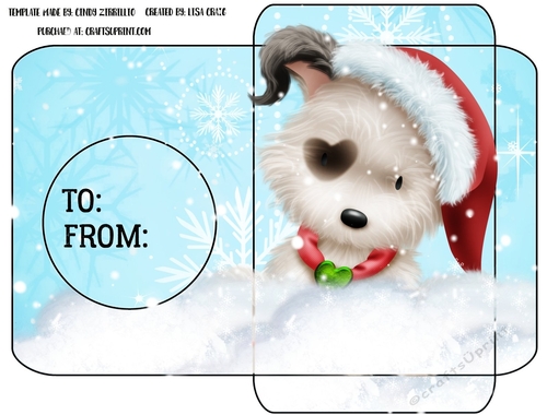 Christmas Puppy Gift Card Envelope 1