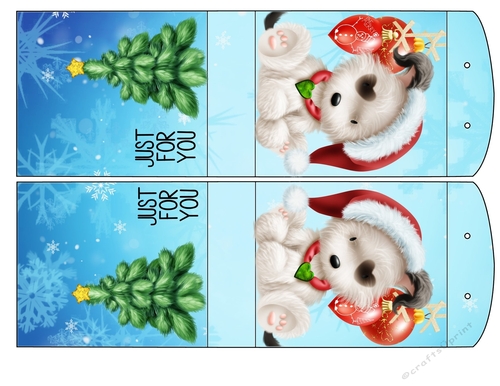 Christmas Puppy Candy Tent Cards 1