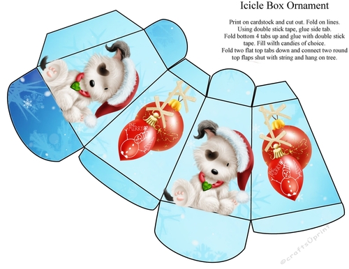 Christmas Puppy Icicle Box Ornament 2