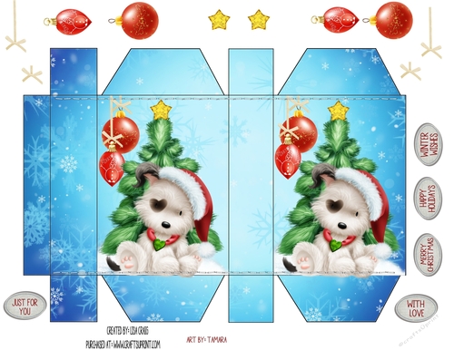 Christmas Puppies Box With Labels 1