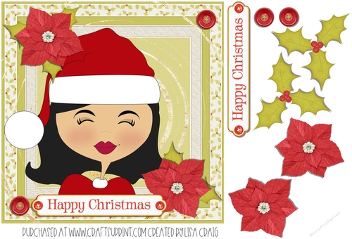 Christmas Girl Happy Christmas Card 2