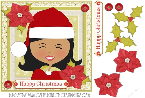 Christmas Girl Happy Christmas Card 3