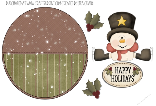 Country Christmas Circle Card 1