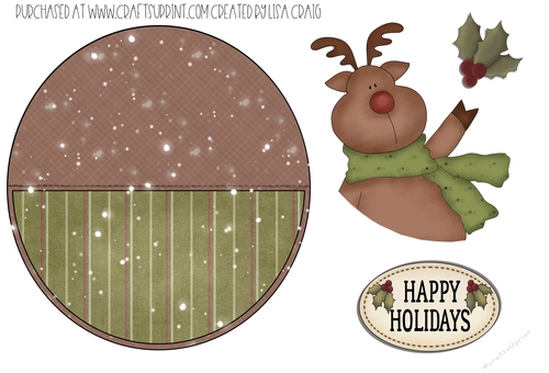 Country Christmas Circle Card 2