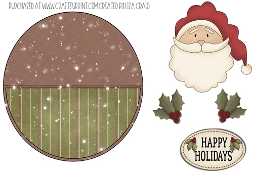 Country Christmas Circle Card 4