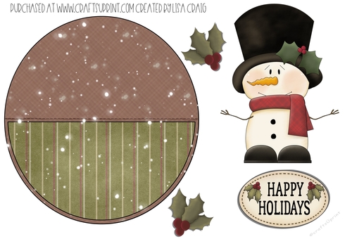 Country Christmas Circle Card 5