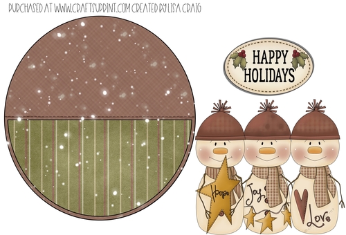 Country Christmas Circle Card 6