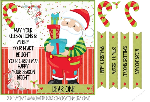 Bright Santa Square Card 1