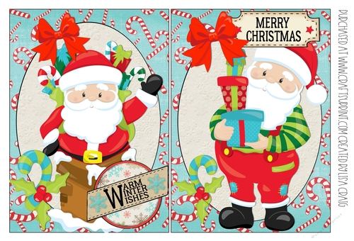 Bright Santa Card Fronts 1