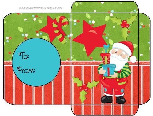 Bright Santa Gift Card Envelope 1