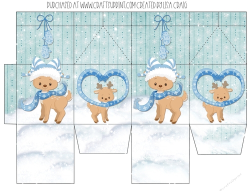 Winter Animal Milk Carton 1