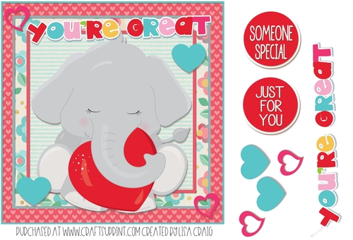 Valentine Animals Square Card 1