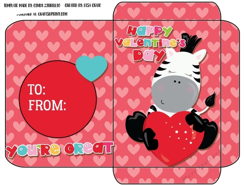 Valentine Animals Gift Card Envelope 4