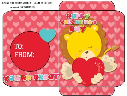 Valentine Animals Gift Card Envelope 5