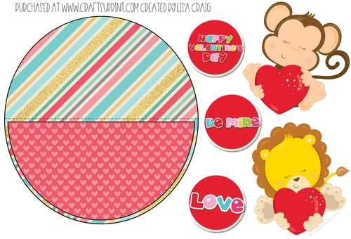 Happy Valentines Day Circle Card 1