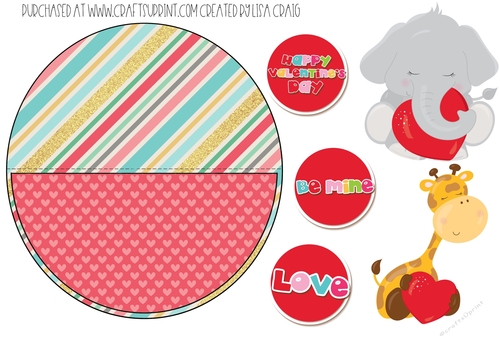 Happy Valentines Day Circle Card 3