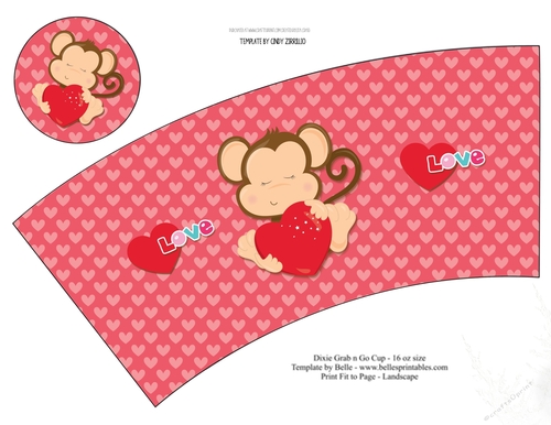 Happy Valentines Day Grab and Go Cup Wrapper 1