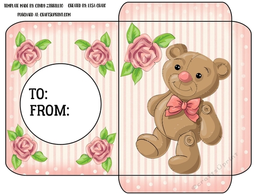 Valentine Girl Gift card Envelope 1