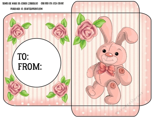 Valentine Girl Gift card Envelope 2