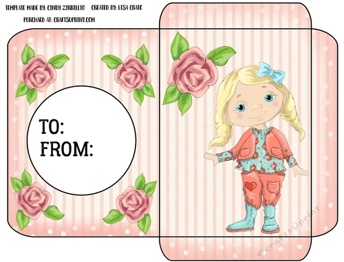 Valentine Girl Gift card Envelope 4