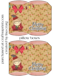 Elf Christmas pillow boxes