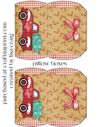 Merry Christmas truck pillow boxes