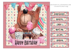 2021-Girl Birthday Bear Card