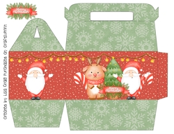2021-Santa & Reindeer Gable Box